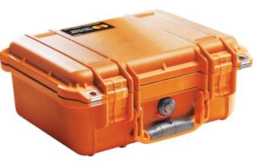 Image of Pelican 1400 Small 13x11x6in Protector Waterproof Carry Case, Orange, No Foam