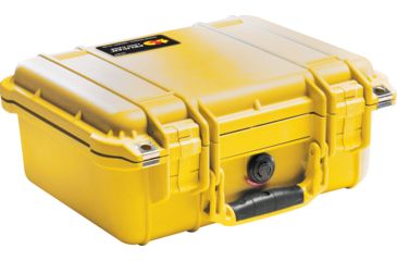 Image of Pelican 1400 Small 13x11x6in Protector Waterproof Carry Case, Yellow, No Foam