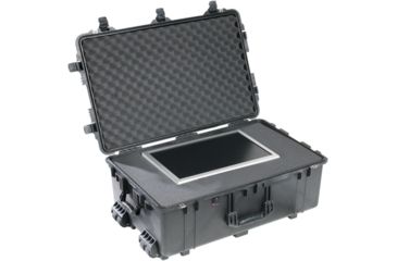 Image of Pelican 1650 Large Crushproof Wheeled Dry Case, 30.75x20.5x11.6in, Black, w/Foam, 1650-020-110