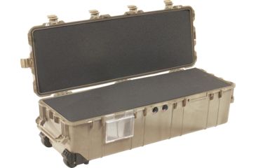 Image of Pelican 1740 Series Long Case Crushproof Dry Box w/ Lid &amp; Foam, Desert Tan