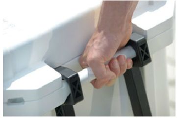 Image of Pelican 65 Quart Marine Cooler, Close Up Handle 32-65Q-MC-WHT