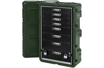 Image of Pelican 8 Drawer Mobile Medical Chest Case,29.75x17.87x10.80in,Fire Retardant,OD Green 472MEDCHEST38D182
