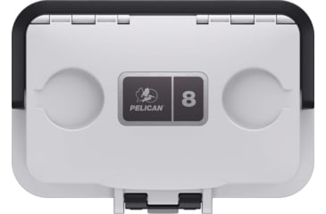 Image of Pelican 8QT Personal Cooler, Dark White/Gray, 8Q1WHTGRY