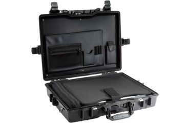 Image of Pelican Laptop Watertight Case w/ Lid Organizer, Tray &amp; Strap - Black 1495-003-110