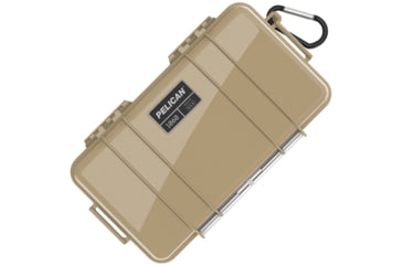 Image of Pelican Micro Case 8.25 x 4.25 x 2.25in, Interior 8.25in X 4.25in X 2.25in, Tan, 1060-TAN-BLK