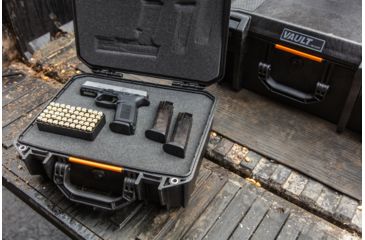 Image of Pelican VAULT V200 Case, Medium Pistol, 14x10x5.5 inch Internal, 15.41x13.08x6.16 inch External Dimension, Black, VCV200-0000-BLK