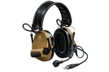 Image of PELTOR 3M, ComTac, VI NIB Headset, Foldable, Single Lead, Standard Dynamic MIc, MI Input, Nato Wiring, Coyote, MT20H682FB-47N CY