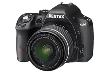 Image of Pentax K-50  DSLR Camera Kit with L18-55 WR Lens, Black 10894