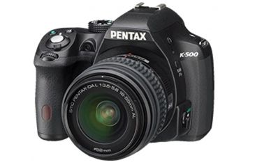 Image of Pentax K-500 Digital SLR Camera with 18-55mm and f-3.5-5.6 Lens, Black 15507