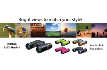 Image of Pentax UD 9 X 21mm Black Compact Roof Prism Binoculars, Black, Medium, 61811