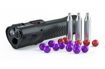 Image of PepperBall LifeLite OpticsPlanet Kit, LifeLight Launcher, 350 Lumen LED, 15 Inert Practice Projectiles, 2 x CR123A Batteries, Lanyard, Black, 705-01-0283