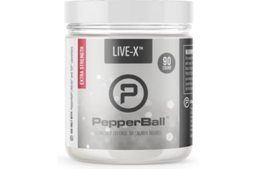 Image of PepperBall Live X Pava Projectiles for TCP Launcher, .68 Caliber, 5.0 percent, 0.9 Size, Water Proof, 90-Pack, Black, 104-81-0352