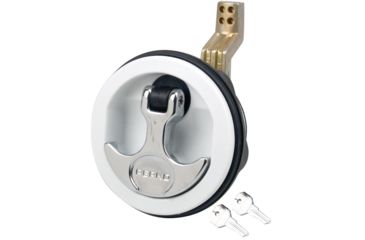 Image of Perko Surface Mount &amp; Latch - White Body, Chrome Handle, Offset Cam Bar, 3/4" - 2-3/8" 55838