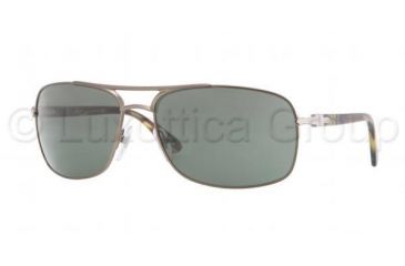 Image of Persol PO2407S Sunglasses 104831-6216 - Matte Brown Frame, Green Lenses