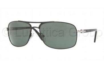 Image of Persol PO2407S Sunglasses 968/31-6200 - Matte Black Frame, Crystal Green Lenses