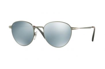 Image of Persol PO2445S Sunglasses 105830-52 - Demi Gloss Gunmetal Frame, Light Green Mirror Silver Lenses