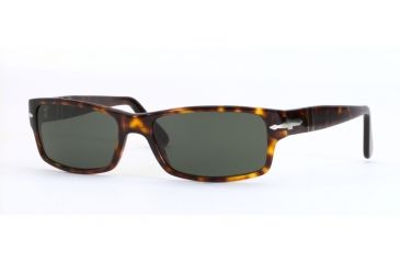 Image of Persol PO2747S Acetate Frame Classics Sunglasses, Havana Frame, Crystal Green Lenses, 24/31-57