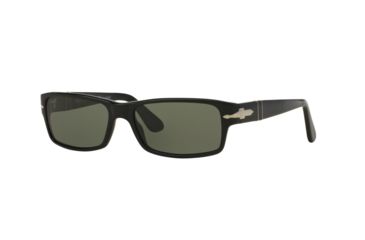 Image of Persol PO2747S Acetate Frame Classics Sunglasses, Black Frame, Green Lenses, Polarized, 95/48-5716