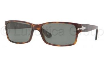 Image of Persol PO2803S Sunglasses 24/58-5816 - Havana Frame, Crystal Green Polarized Lenses
