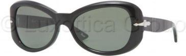 Image of Persol PO2950S Sunglasses 95/31-5617 - Black Crystal Green