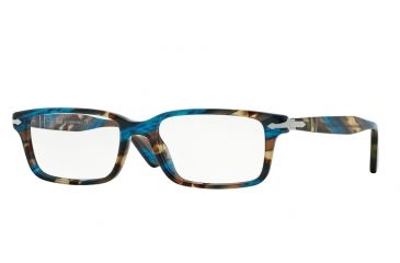 Image of Persol PO2965VM Eyeglass Frames 973-53 - Brown Spotted Blue Frame