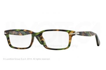 Image of Persol PO2965VM Eyeglass Frames 974-53 - Brown Stripped Green Frame