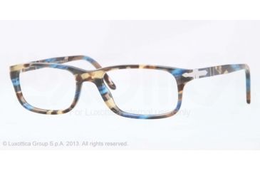 Image of Persol PO3005V Eyeglass Frames 973-53 - Brown Spotted Blue Frame