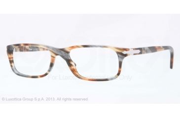 Image of Persol PO3005V Eyeglass Frames 978-51 - Brown Grey Stripped Frame