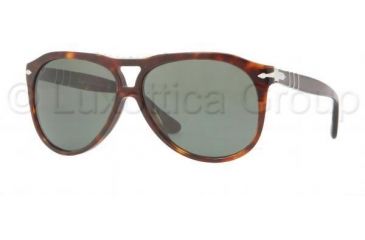 Image of Persol PO3008S Sunglasses 24/31-5812 - Havana Frame, Crystal Green Lenses