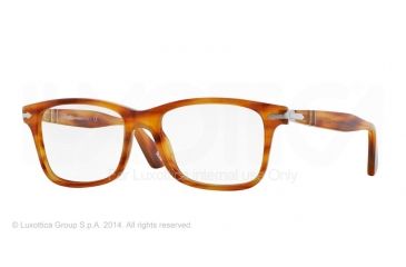 Image of Persol PO3014VM Eyeglass Frames 960-52 - Stripped Brown Frame