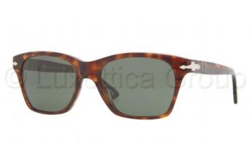 Image of Persol PO3027S Sunglasses 24/31-5318 - Havana Frame, Crystal Green Lenses