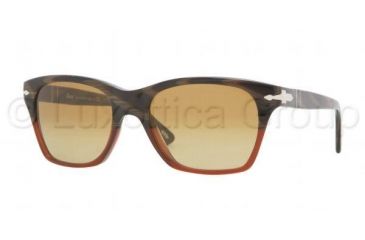 Image of Persol PO3027S Sunglasses 953/85-5318 - Dark Horn Red Frame, Crystal Brown Lenses