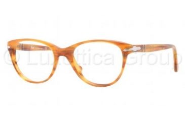 Image of Persol PO3036V Eyeglass Frames 960-4819 - Stripped Brown Frame, Demo Lens Lenses