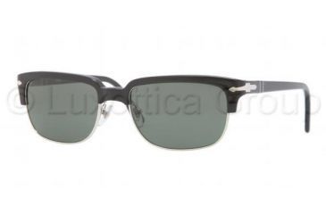Image of Persol PO3043S Sunglasses 95/31-5418 - Black Frame, Crystal Green Lenses
