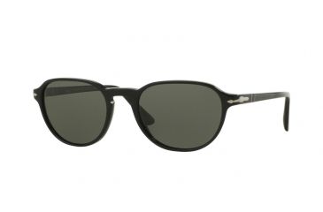 Image of Persol PO3053S Sunglasses 901458-52 - Black Frame, Polar Green Lenses