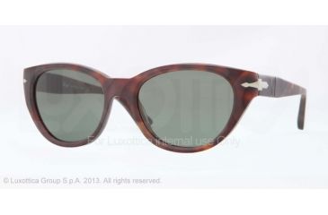 Image of Persol PO3064S Sunglasses 900131-53 - Havana Frame, Green Lenses