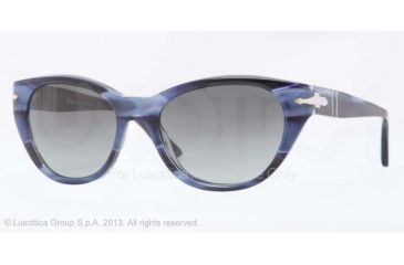 Image of Persol PO3064S Sunglasses 901771-53 - Stripped Blue Frame, Gradient Grey Lenses