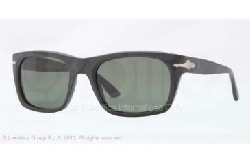 Image of Persol PO3065S Sunglasses 900031-52 - Matte Black Frame, Green Lenses