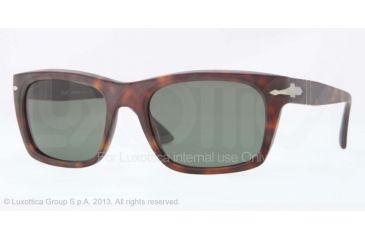 Image of Persol PO3065S Sunglasses 900131-52 - Matte Havana Frame, Green Lenses