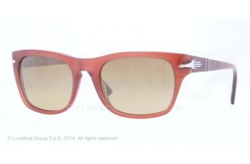 Image of Persol PO3072S Sunglasses 100281-54 - Matte Opal Red Frame, Photo Polar Brown Lenses
