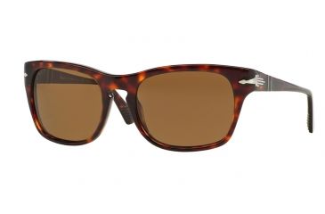 Image of Persol PO3072S Sunglasses 24/57-57 - Havana Frame, Crystal Brown Polarized Lenses