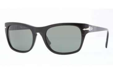 Image of Persol PO3072S Sunglasses 95/31-54 - Black Frame, Crystal Green Lenses