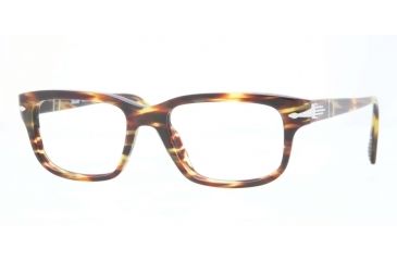 Image of Persol PO3073V Eyeglass Frames 938-52 - Green Striped Brown Frame
