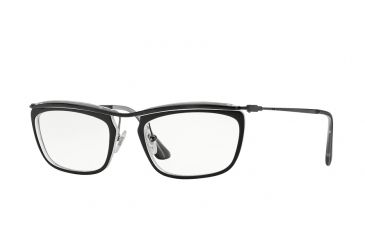Image of Persol PO3084V Eyeglass Frames 1004-53 - Top Black/matte Crystallo Frame