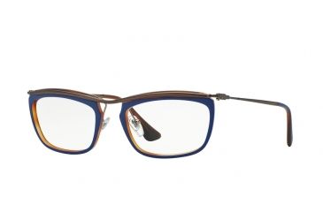 Image of Persol PO3084V Eyeglass Frames 1009-53 - Top Blue/matte Havana Frame