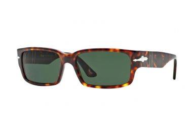 Image of Persol PO3087S Sunglasses 24/31-58 - Havana Frame, Green Lenses