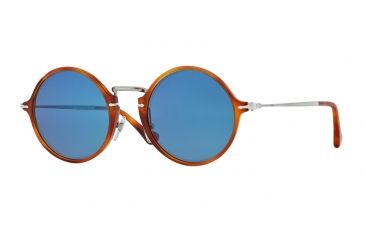 Image of Persol PO3091SM Sunglasses 96/56-49 - Light Havana Frame, Blue Lenses