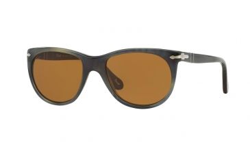 Image of Persol PO3097S Sunglasses 101733-51 - Stripped Grey Havana Frame, Brown Lenses