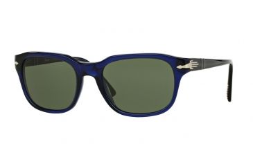 Image of Persol PO3112S Sunglasses 181/31-53 - Blue Frame, Green Lenses