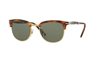 Image of Persol PO3132S Sunglasses 108/58-51 - Caffe' Frame, Polar Green Lenses
